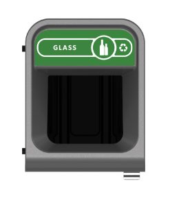 Rubbermaid Configure Recycling Bin with Glass Recycling Label Green 57Ltr (CX966)