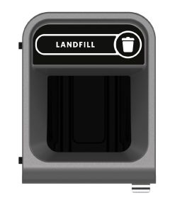 Rubbermaid Configure Recycling Bin with Landfill Label Black 57Ltr (CX969)