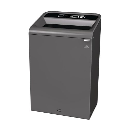 Rubbermaid Configure Recycling Bin with Landfill Label Black 125Ltr (CX971)
