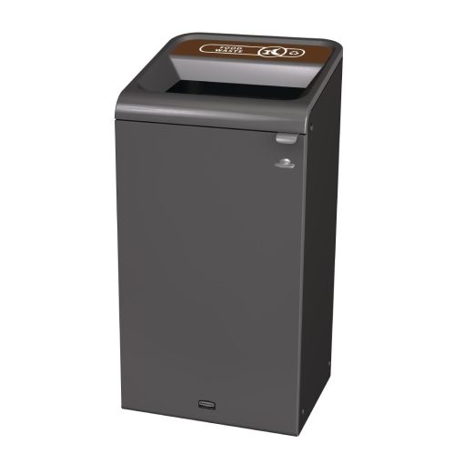 Rubbermaid Configure Recycling Bin with Food Waste Label Brown 87Ltr (CX973)