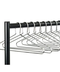 Black Garment Rail with 25 Captive Steel Hangers (DP709)