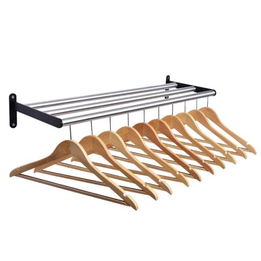 Wall Fixing Coat Rack with 10 Wooden Hangers (DP713)