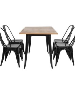 Bolero Bistro Steel Side Chairs Black Pack of 4 (FW508)