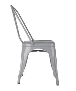 Bolero Bistro Steel Side Chairs Grey Pack of 4 (FW509)