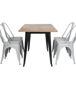 Bolero Bistro Steel Side Chairs Grey Pack of 4 (FW509)