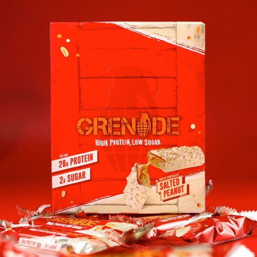 Grenade Protein Bar White Chocolate Salted Peanut 60g Pack of 12 (CZ778)