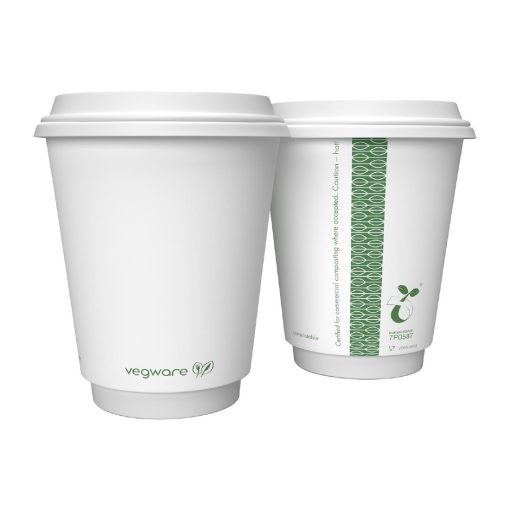 Vegware Hot Cup White Double Wall 8oz 79-Series Pack of 500 (DX576)
