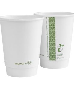 Vegware Hot Cup White Double Wall 12oz 89-Series Pack of 500 (DX577)