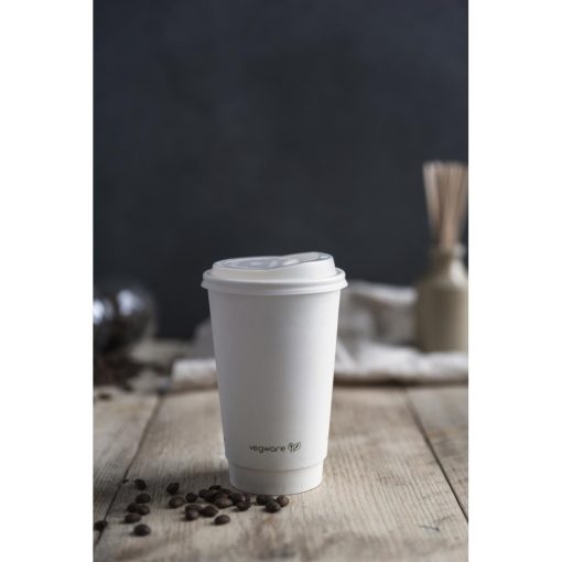 Vegware Hot Cup White Double Wall 16oz 89-Series Pack of 400 (DX578)