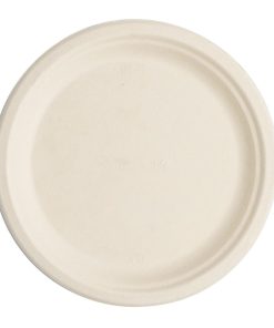 Vegware Compostable Nourish Moulded Fibre Plate Natural 9-226mm Pack of 500 (DX583)