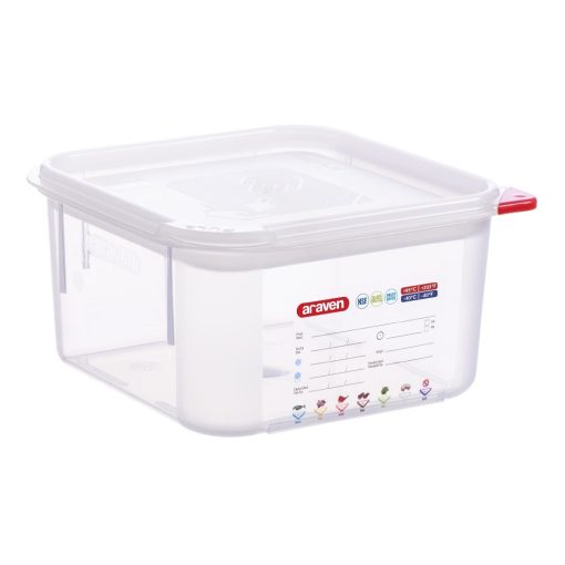 Araven Squared Transparent Polypropylene Container with Lid 2Ltr (FU100)
