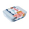 Pyrex Cook and Freeze 3 Piece Set Red lid 0-8Ltr and 1-5Ltr and 2-6Ltr (FU124)
