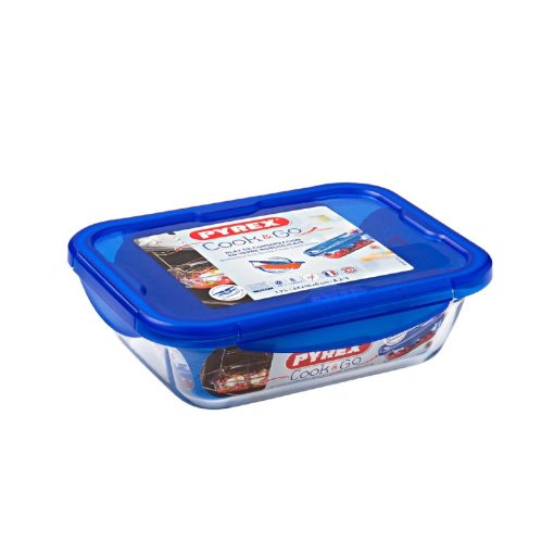 Pyrex Cook and Go Medium Rectangular Dish With Lid 1-7Ltr (FU132)
