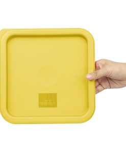 Hygiplas Square Food Storage Container Lid Yellow Medium (FX138)