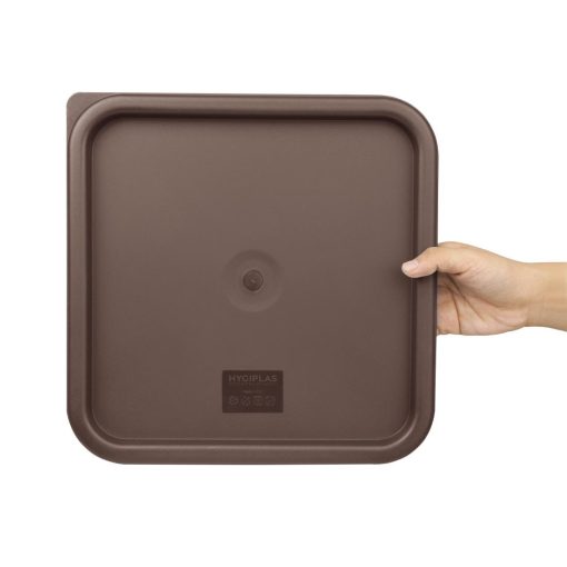 Hygiplas Square Food Storage Container Lid Brown Large (FX142)