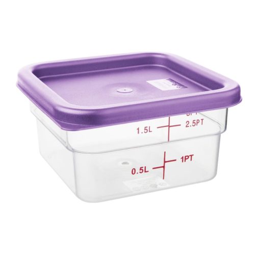 Hygiplas Square Food Storage Container Lid Purple Small (FX143)