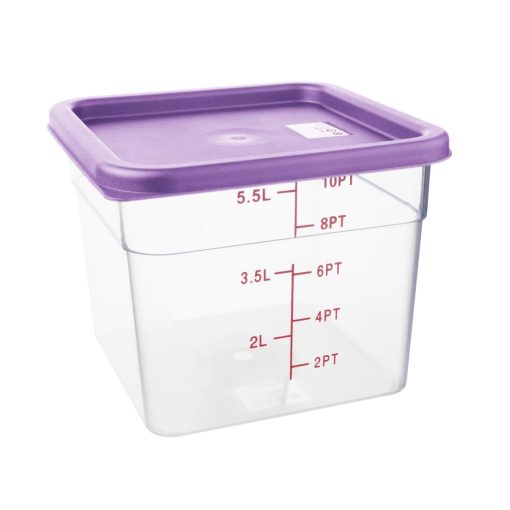 Hygiplas Square Food Storage Container Lid Purple Medium (FX144)