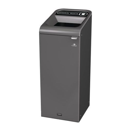 Rubbermaid Configure Recycling Bin with General Waste Label Black 57L (CX978)