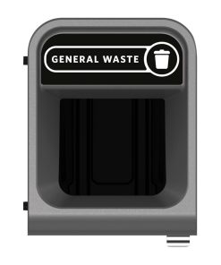 Rubbermaid Configure Recycling Bin with General Waste Label Black 57L (CX978)