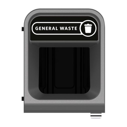 Rubbermaid Configure Recycling Bin with General Waste Label Black 57L (CX978)