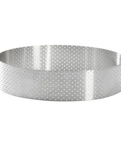 De Buyer Perforated Stainless Steel Straight Tart Ring 155x35mm (DZ759)