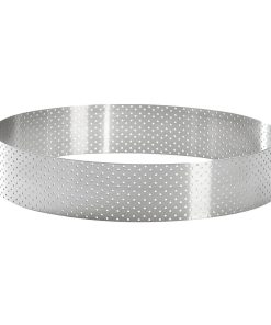 De buyer Perforated Stainless Steel Straight Tart Ring 185x35mm (DZ760)