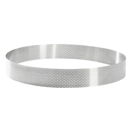 De Buyer Perforated Stainless Steel Straight Tart Ring 245x35mm (DZ762)