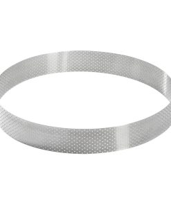 De Buyer Perforated Stainless Steel Straight Tart Ring 245x35mm (DZ762)