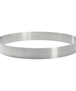 De Buyer Perforated Stainless Steel Straight Tart Ring 285x35mm (DZ763)