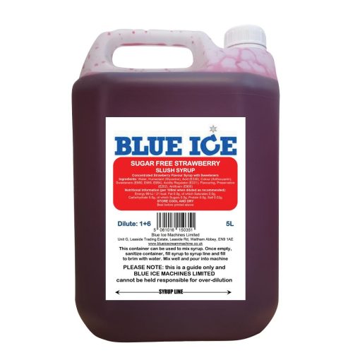 Blue Ice Slush Mix Sugar Free Strawberry Flavour 5Ltr (FU118)
