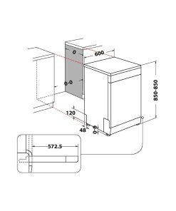 Whirlpool Dishwasher WFC 3C33 PF UK (FU388)