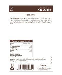 Monin Premium Rose Syrup 700ml (FU447)