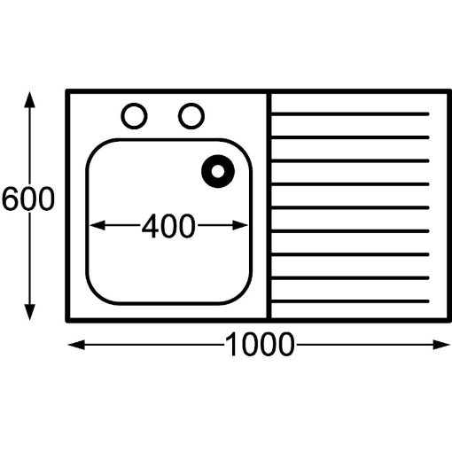 KWC DVS Self Assembly Stainless Steel Sink Right Hand Drainer 1000x600mm (P049)