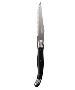 Laguiole Serrated Steak Knives Black Handle Pack of 6 (V594)