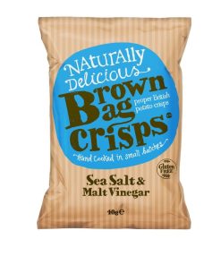 Brown Bag Crisps Sea Salt and Malt Vinegar 40g Pack of 20 (FU430)