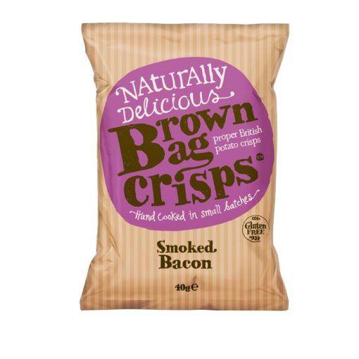 Brown Bag Crisps Smoked Bacon 40g Pack of 20 (FU433)