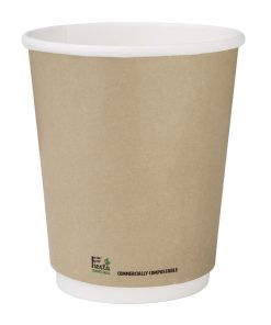 Fiesta Compostable Coffee Cups Double Wall 227ml - 8oz Pack of 500 (CU984)