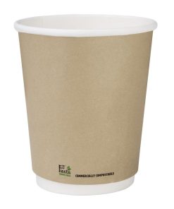 Fiesta Compostable Coffee Cups Double Wall 227ml - 8oz Pack of 25 (CU985)