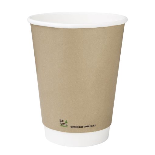 Fiesta Compostable Coffee Cups Double Wall 340ml Pack of 500 (CU986)