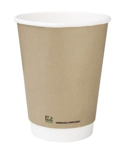 Fiesta Compostable Coffee Cups Double Wall 340ml Pack of 25 (CU987)