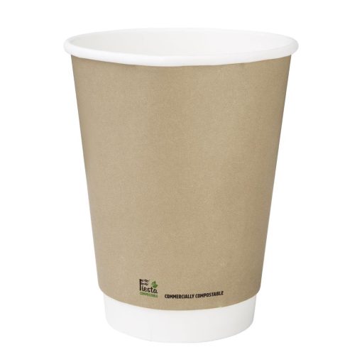Fiesta Compostable Coffee Cups Double Wall 340ml Pack of 25 (CU987)