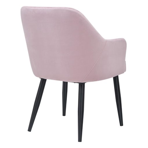 Bolero Lia Velvet Effect Chairs Dusty Pink Set of 2 (DP198)