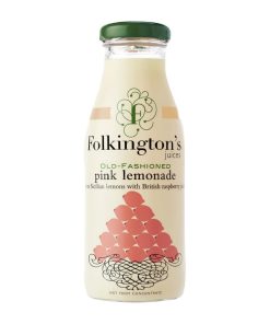 Folkingtons Juices Pink Lemonade Glass Bottle 250ml Pack of 12 (FU464)