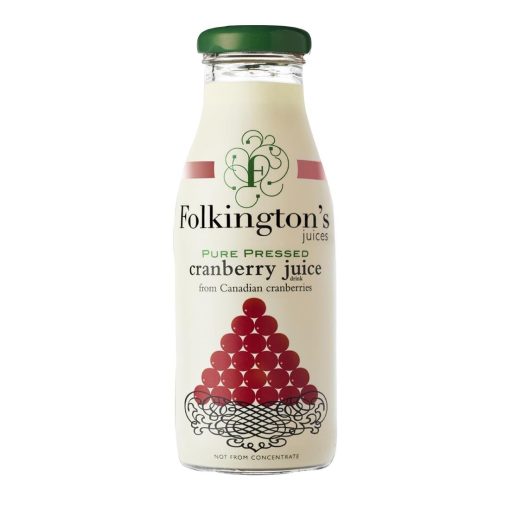 Folkingtons Juices Cranberry Glass Bottle 250ml Pack of 12 (FU465)