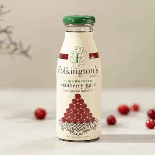 Folkingtons Juices Cranberry Glass Bottle 250ml Pack of 12 (FU465)