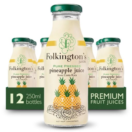 Folkingtons Juices Pineapple Glass Bottle 250ml Pack of 12 (FU466)