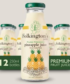 Folkingtons Juices Pineapple Glass Bottle 250ml Pack of 12 (FU466)