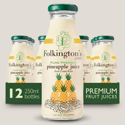 Folkingtons Juices Pineapple Glass Bottle 250ml Pack of 12 (FU466)