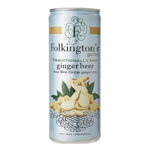Folkingtons Sparkling Drinks Ginger Beer Can 250ml Pack of 12 (FU467)