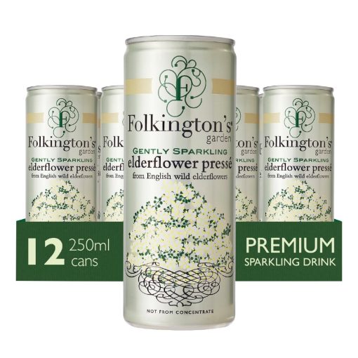 Folkingtons Sparkling Drinks Elderflower Can 250ml Pack of 12 (FU468)